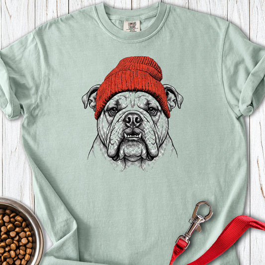 English Bulldog Beanie Premium Tee Bay