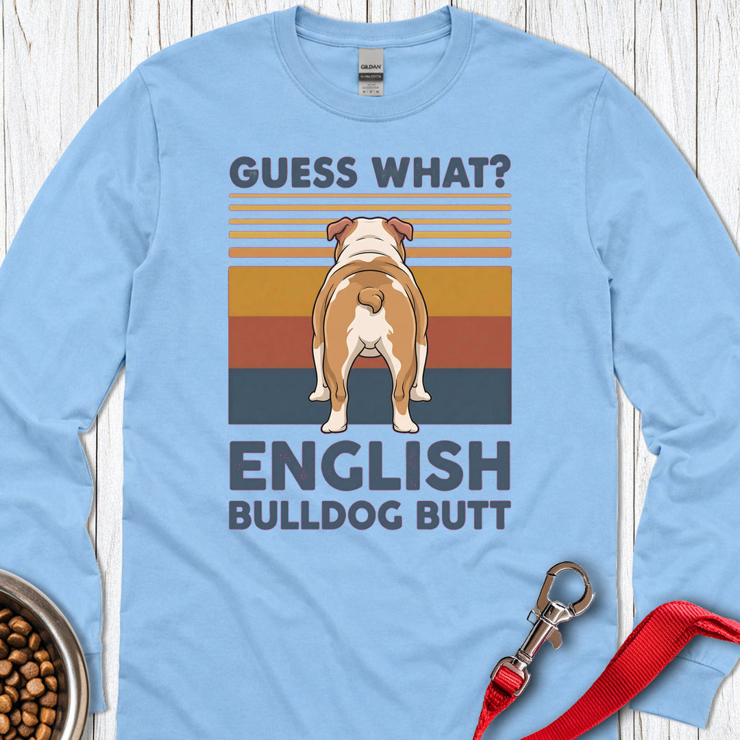 English Bulldog Butt Long Sleeve Carolina Blue