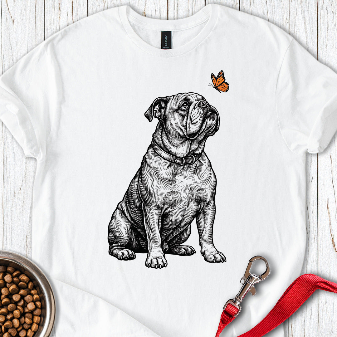 English Bulldog Butterfly White