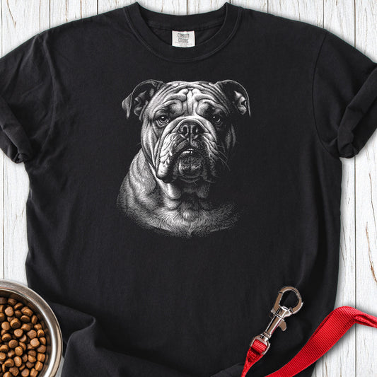 English Bulldog Engraved Premium Tee Black