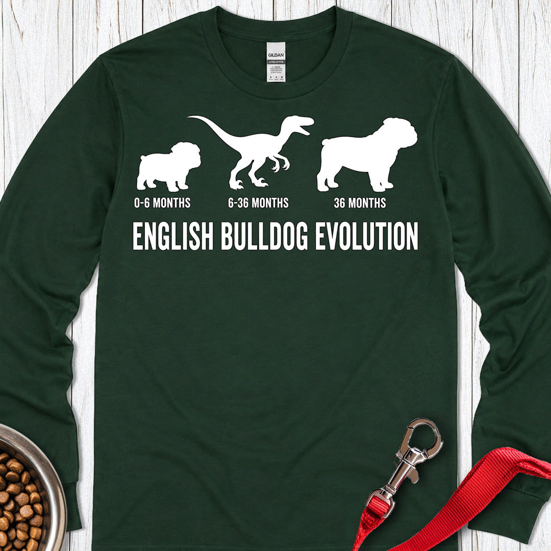 English Bulldog Evolution Long Sleeve Forest Green