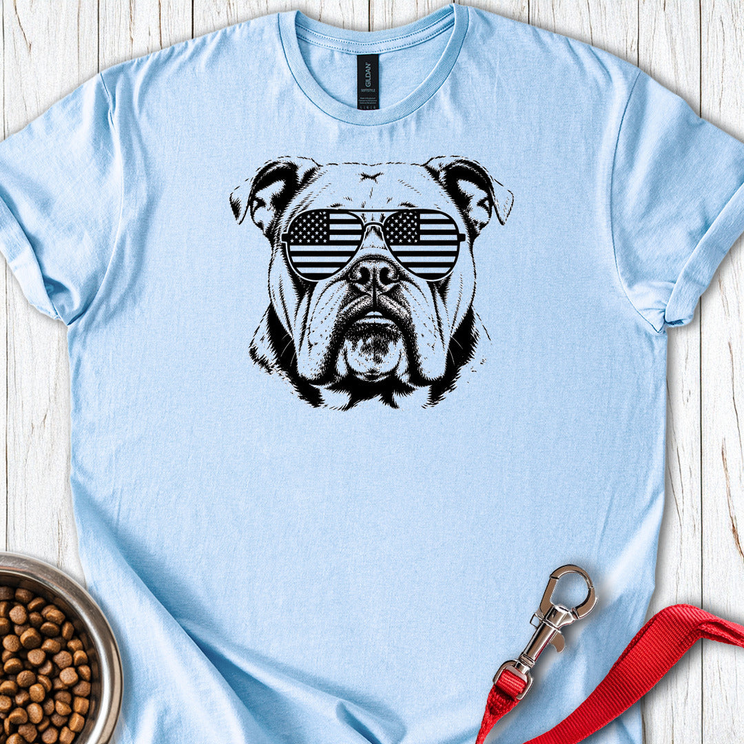 English Bulldog Flag Shades Light Blue