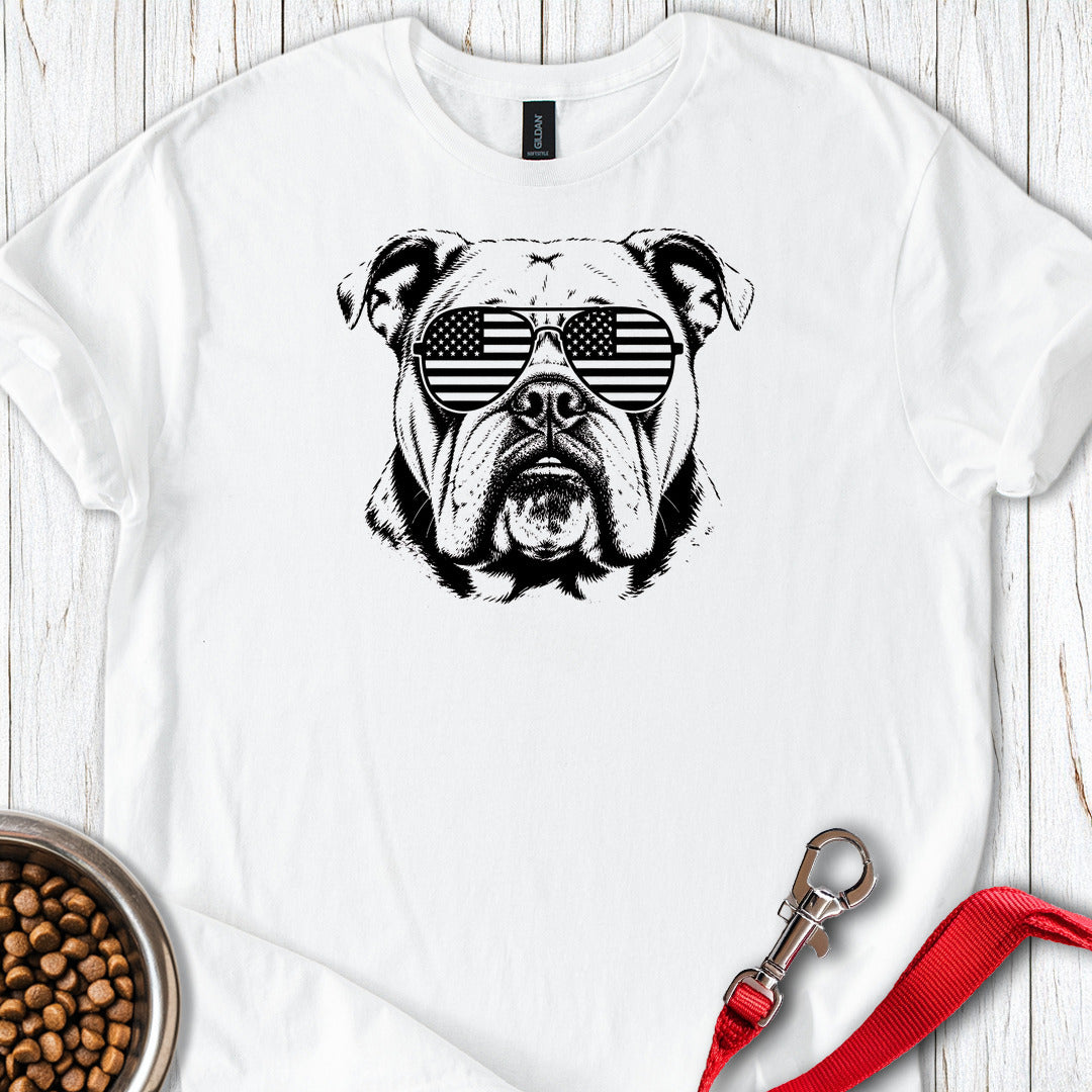 English Bulldog Flag Shades White