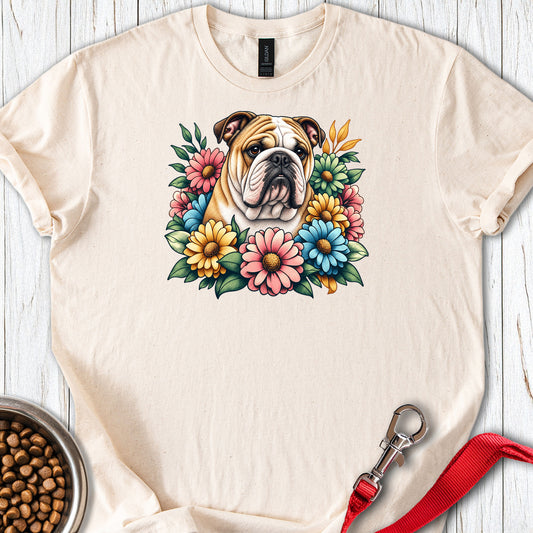 English Bulldog Flower Wreath Natural