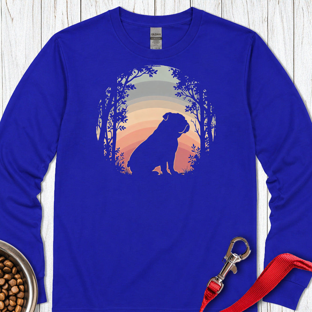 English Bulldog Forest Sunset Long Sleeve Royal