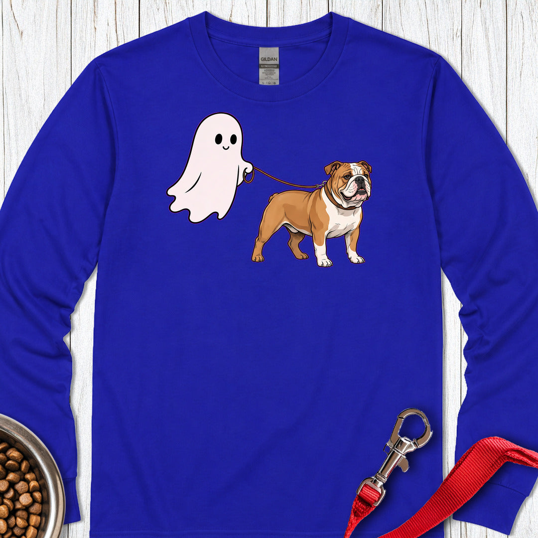 English Bulldog Ghost Walk Long Sleeve Royal