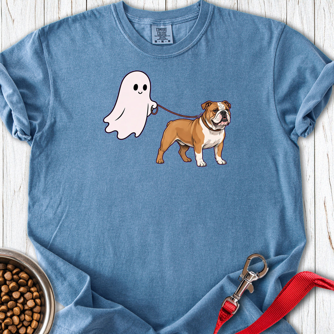English Bulldog Ghost Walk Premium Tee Blue Jean