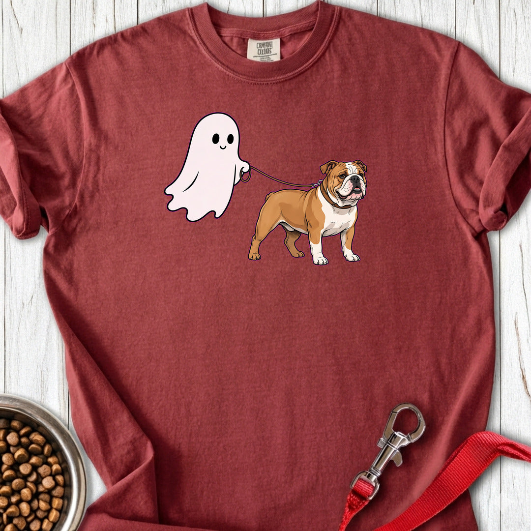 English Bulldog Ghost Walk Premium Tee Brick