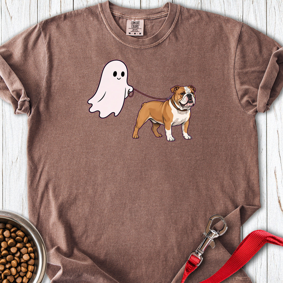 English Bulldog Ghost Walk Premium Tee Espresso
