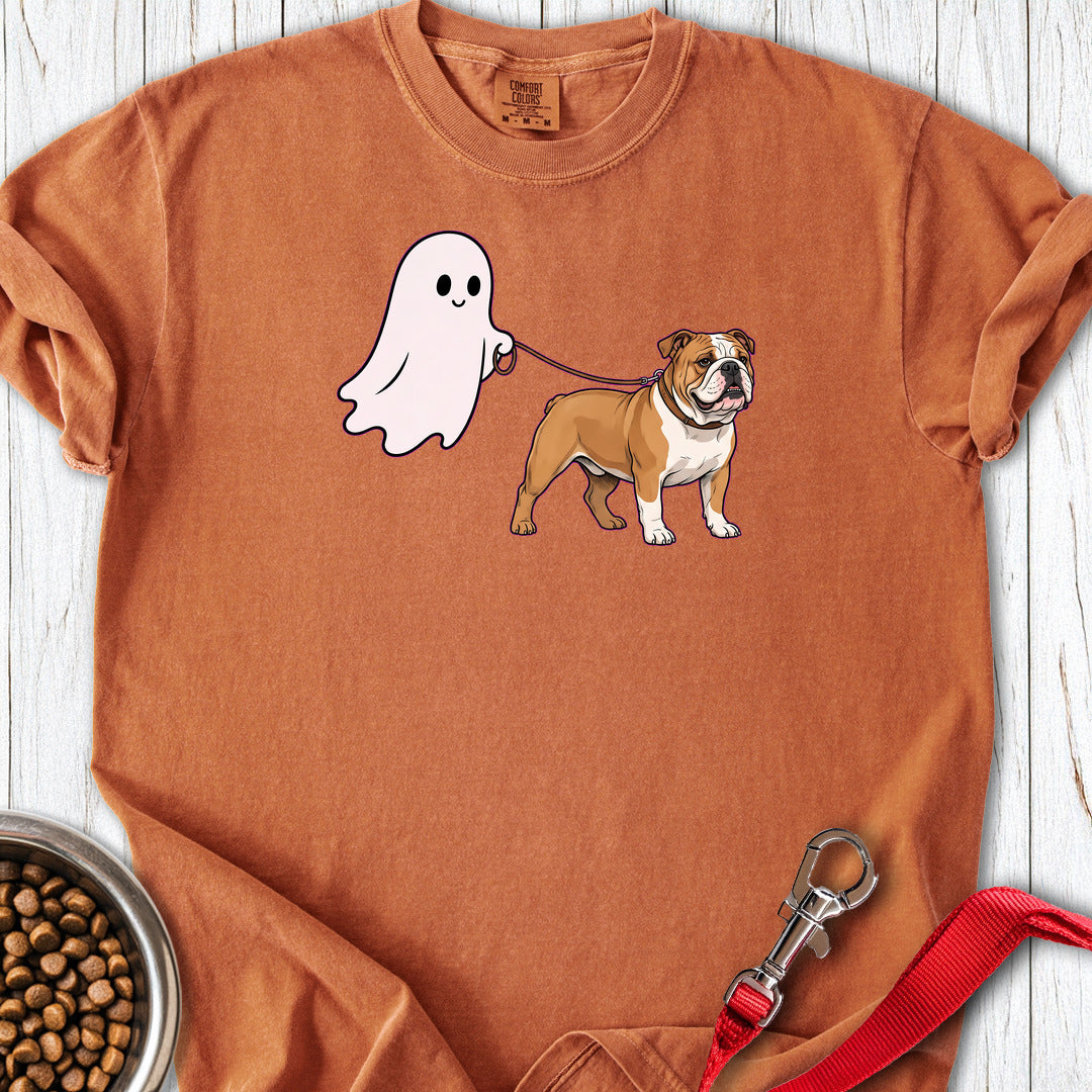 English Bulldog Ghost Walk Premium Tee Yam