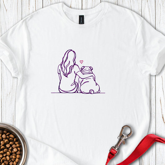 English Bulldog Hug White