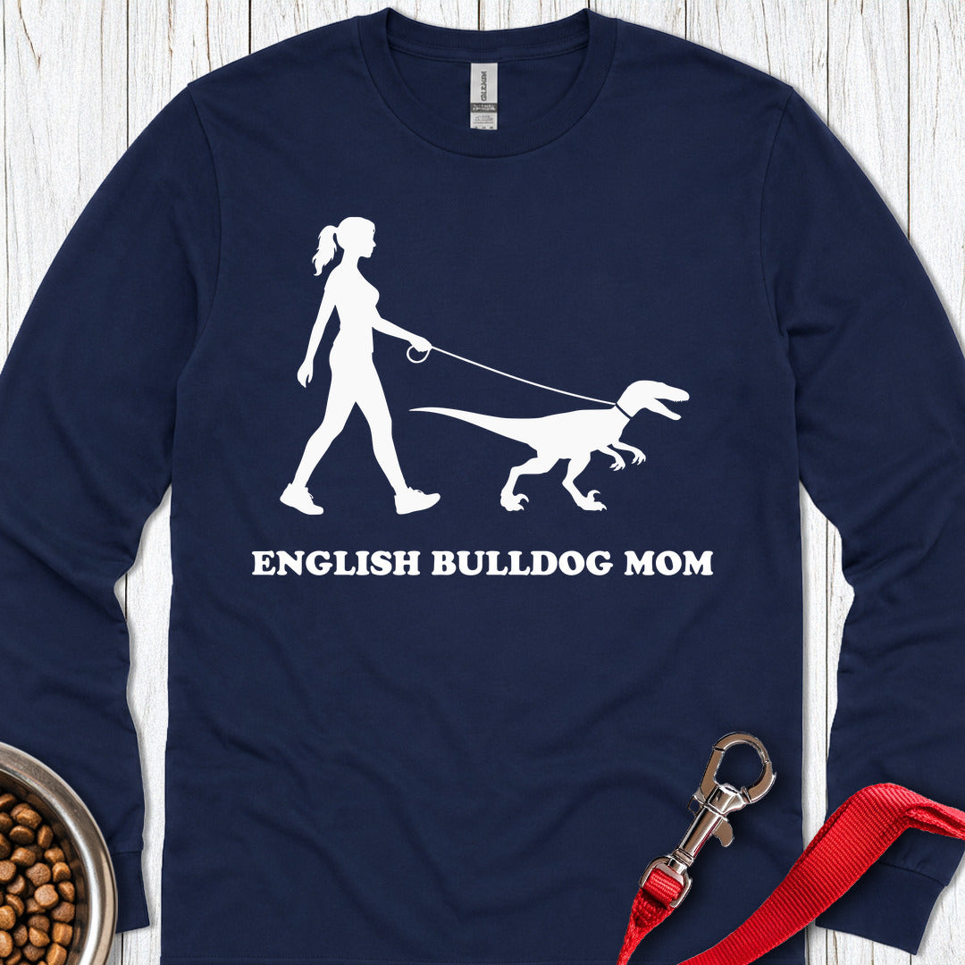 English Bulldog Mom Long Sleeve Navy