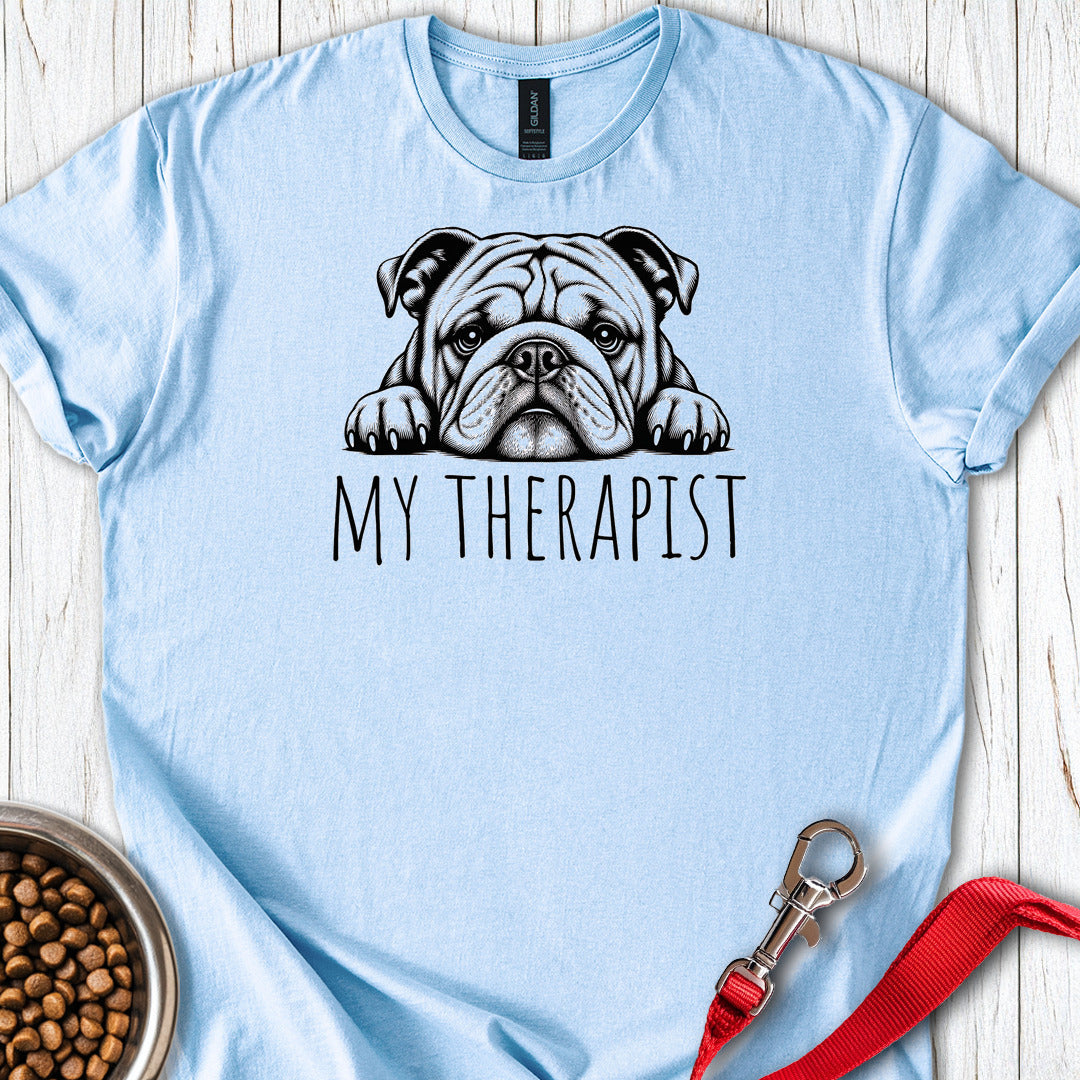 English Bulldog My Therapist Light Blue