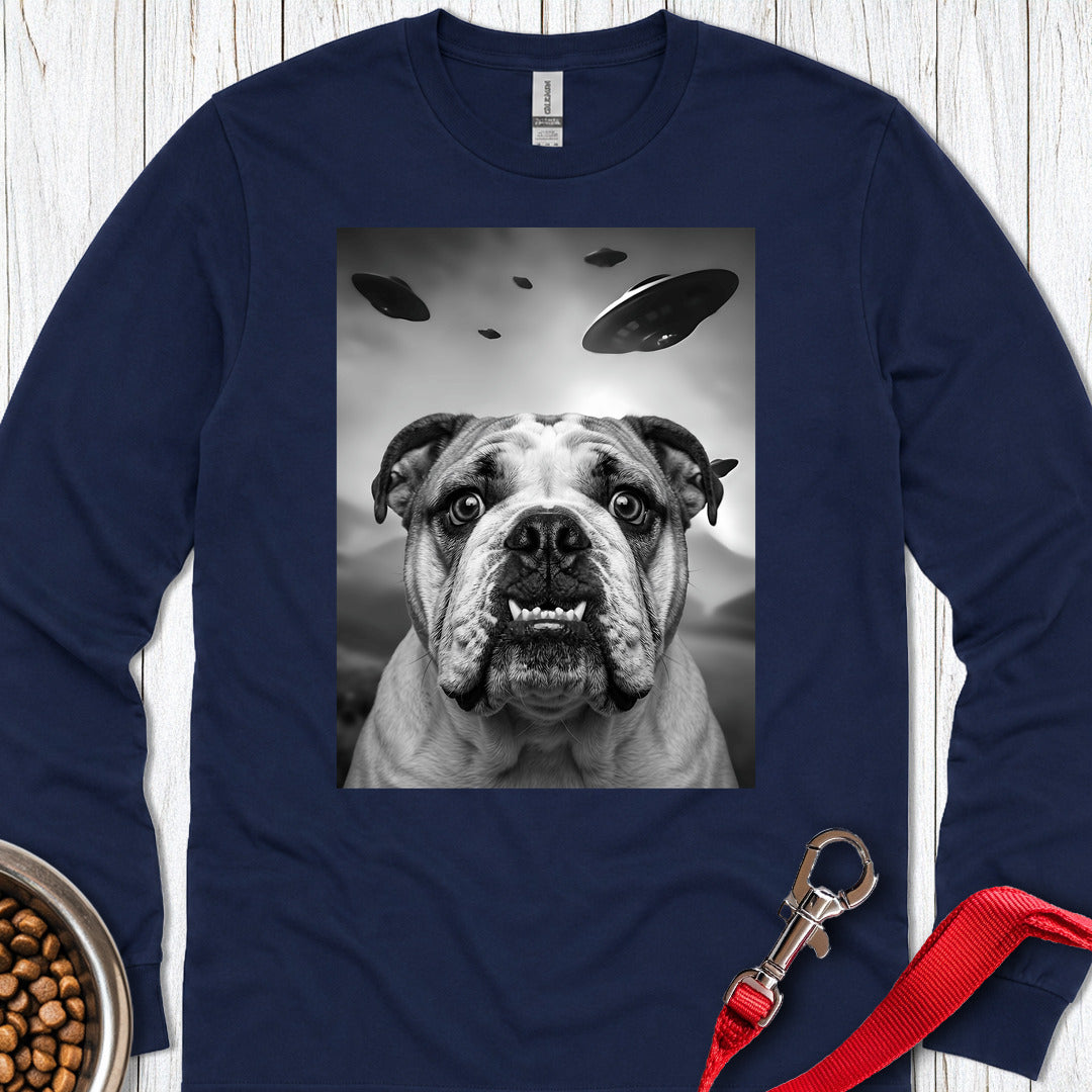 English Bulldog UFO Long Sleeve Navy