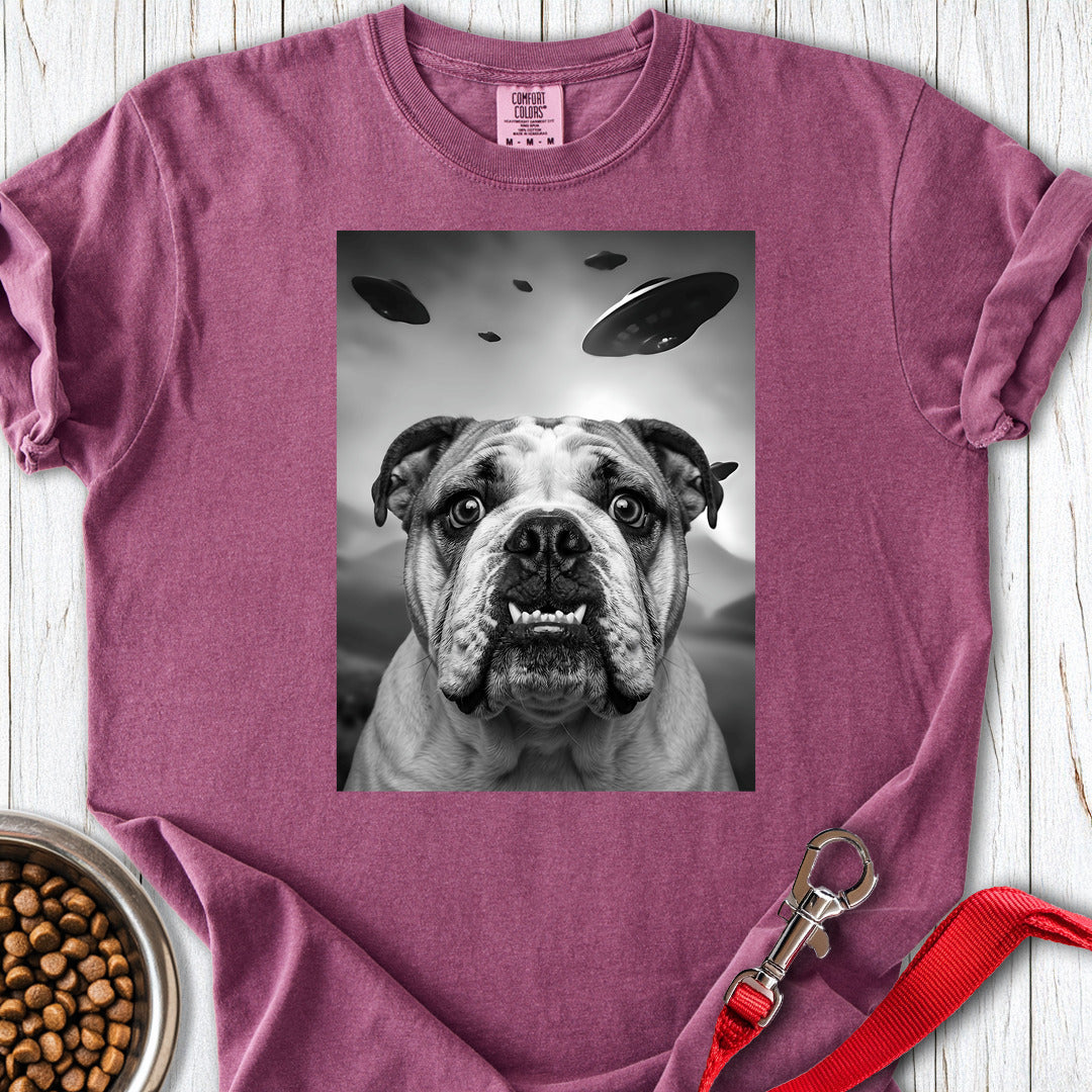 English Bulldog UFO Premium Tee Berry