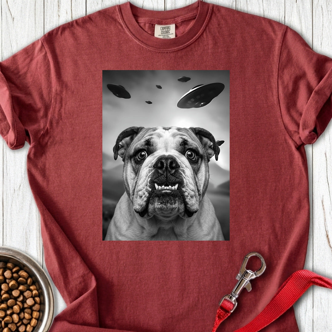 English Bulldog UFO Premium Tee Brick