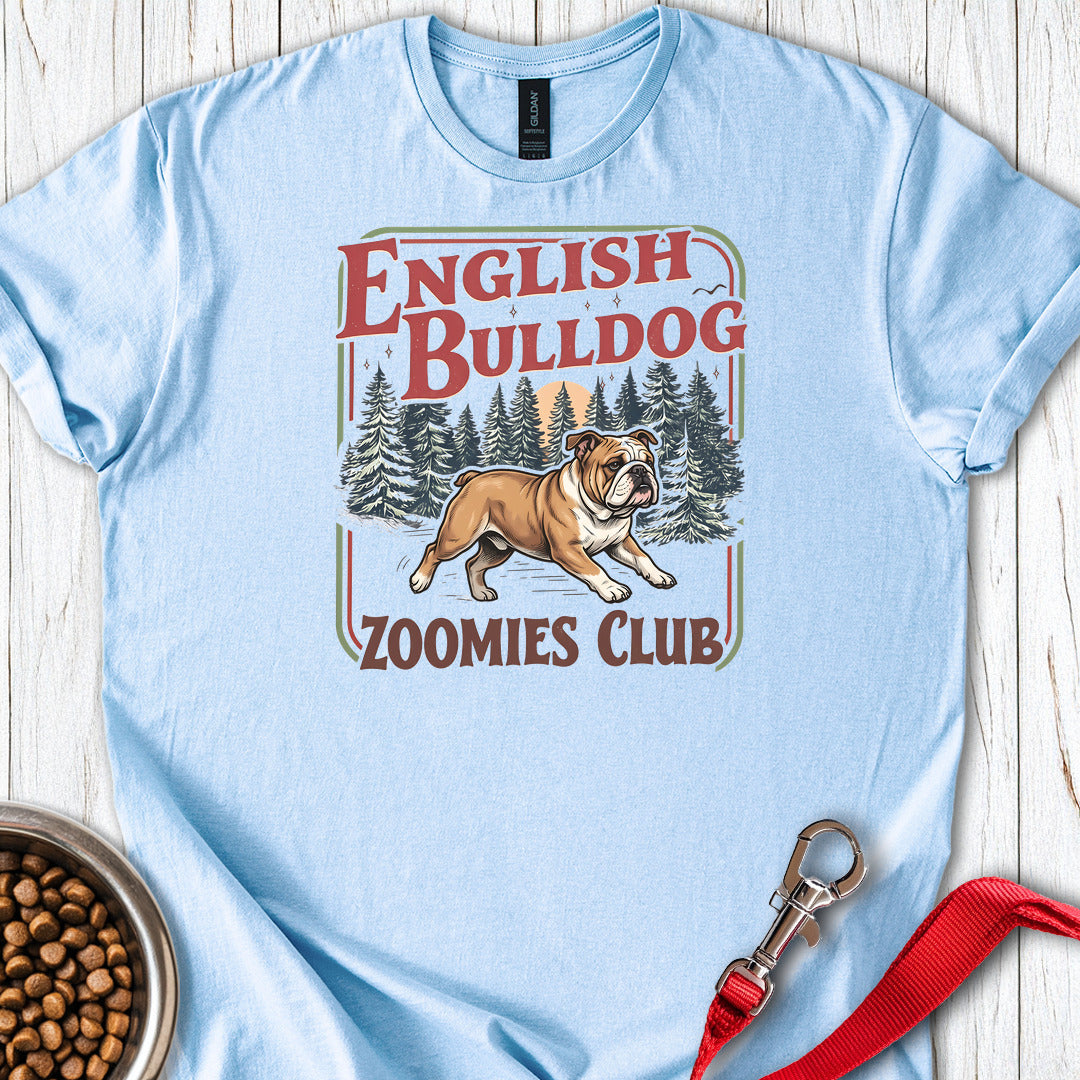 English Bulldog Zoomies Club Light Blue