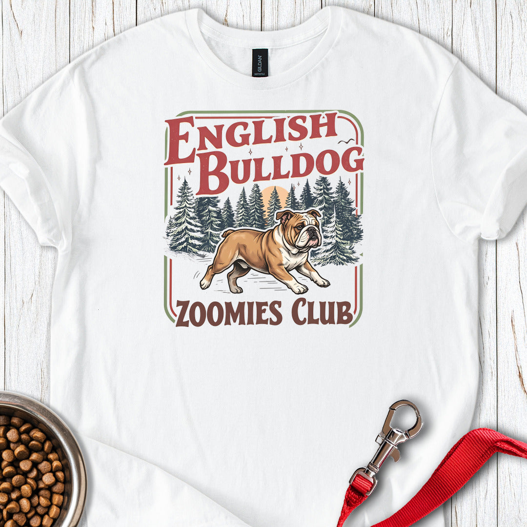 English Bulldog Zoomies Club White