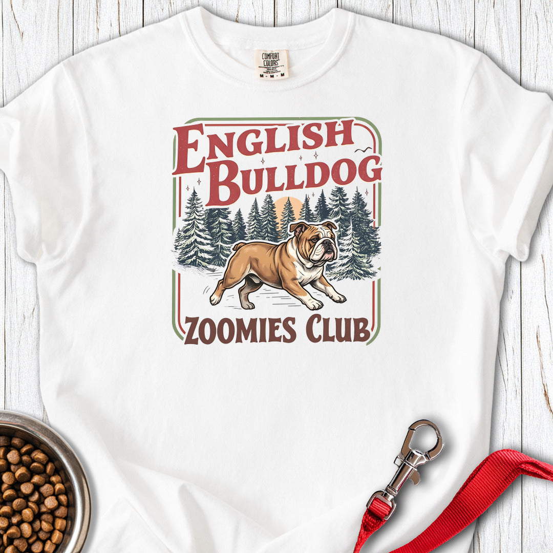 English Bulldog Zoomies Club Premium Tee White
