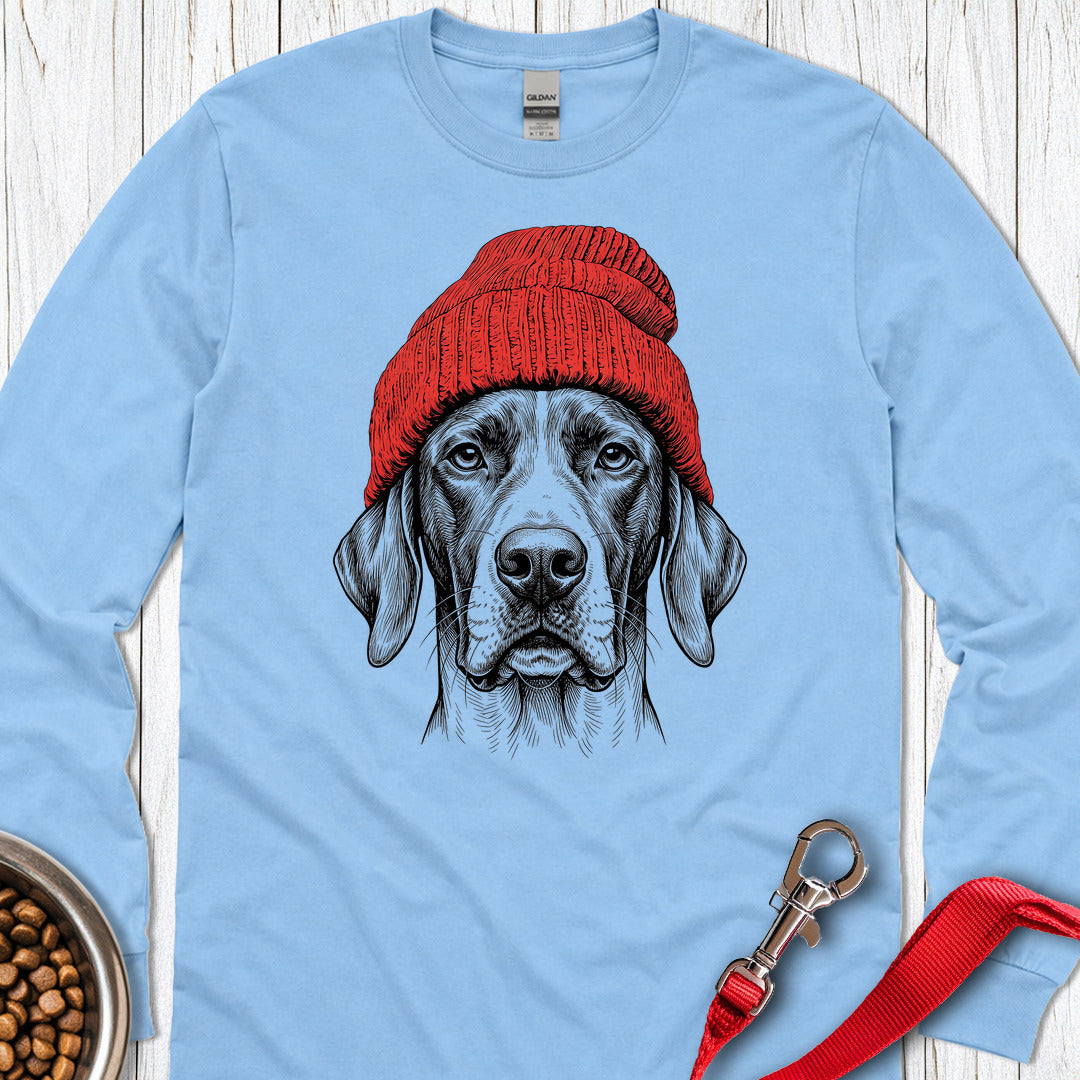 English Pointer Beanie Long Sleeve — Carolina Blue