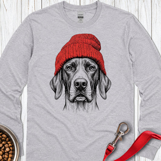 English Pointer Beanie Long Sleeve — Sport Grey