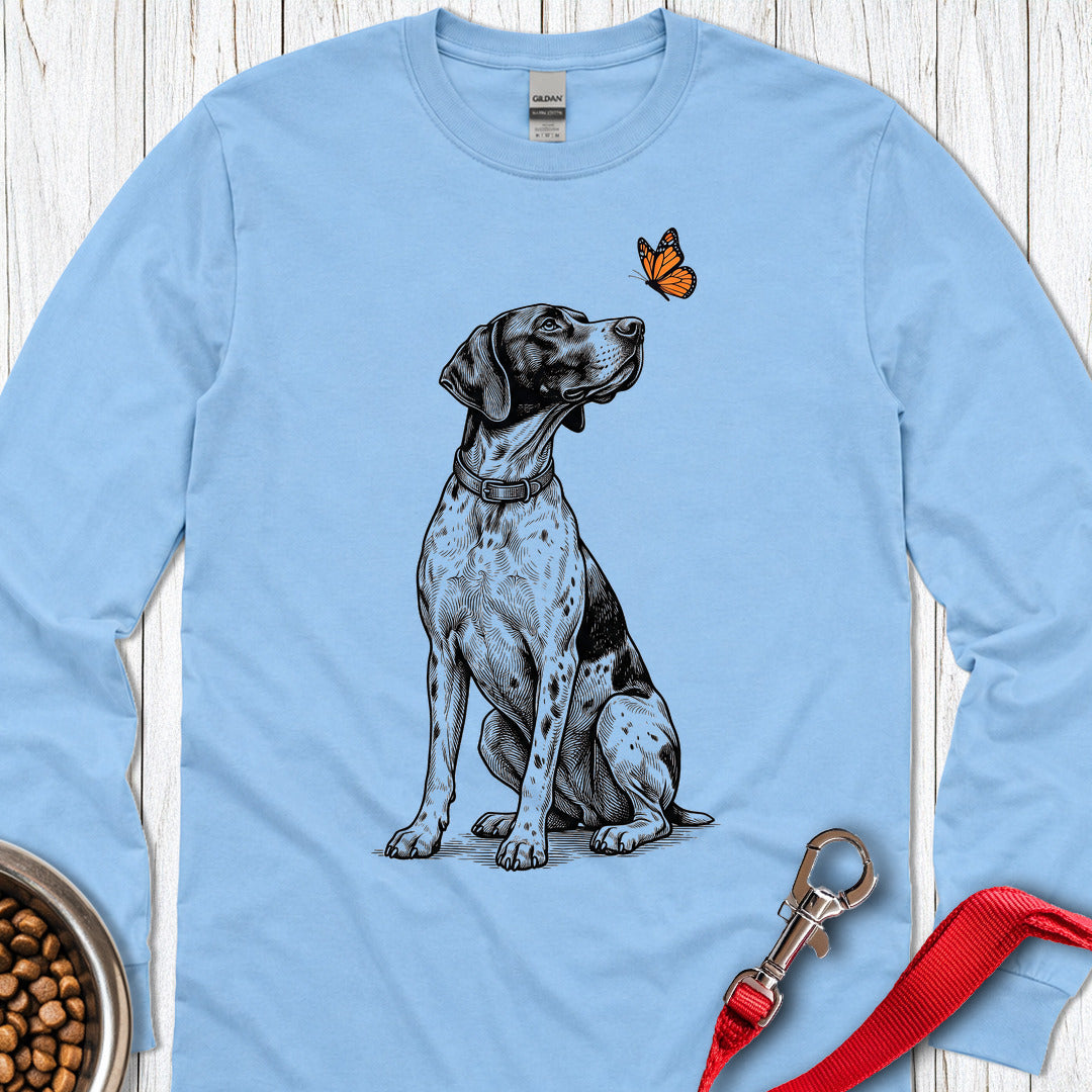 English Pointer Butterfly Long Sleeve — Carolina Blue