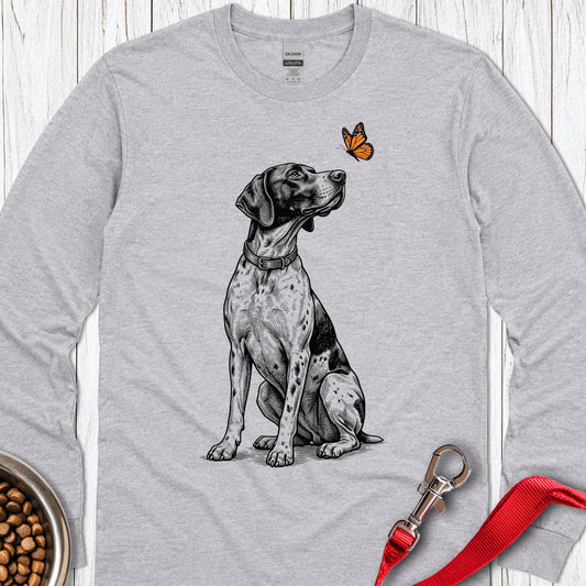 English Pointer Butterfly Long Sleeve — Sport Grey