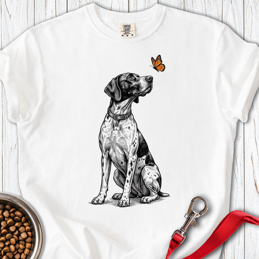 English Pointer Butterfly Premium Tee — White