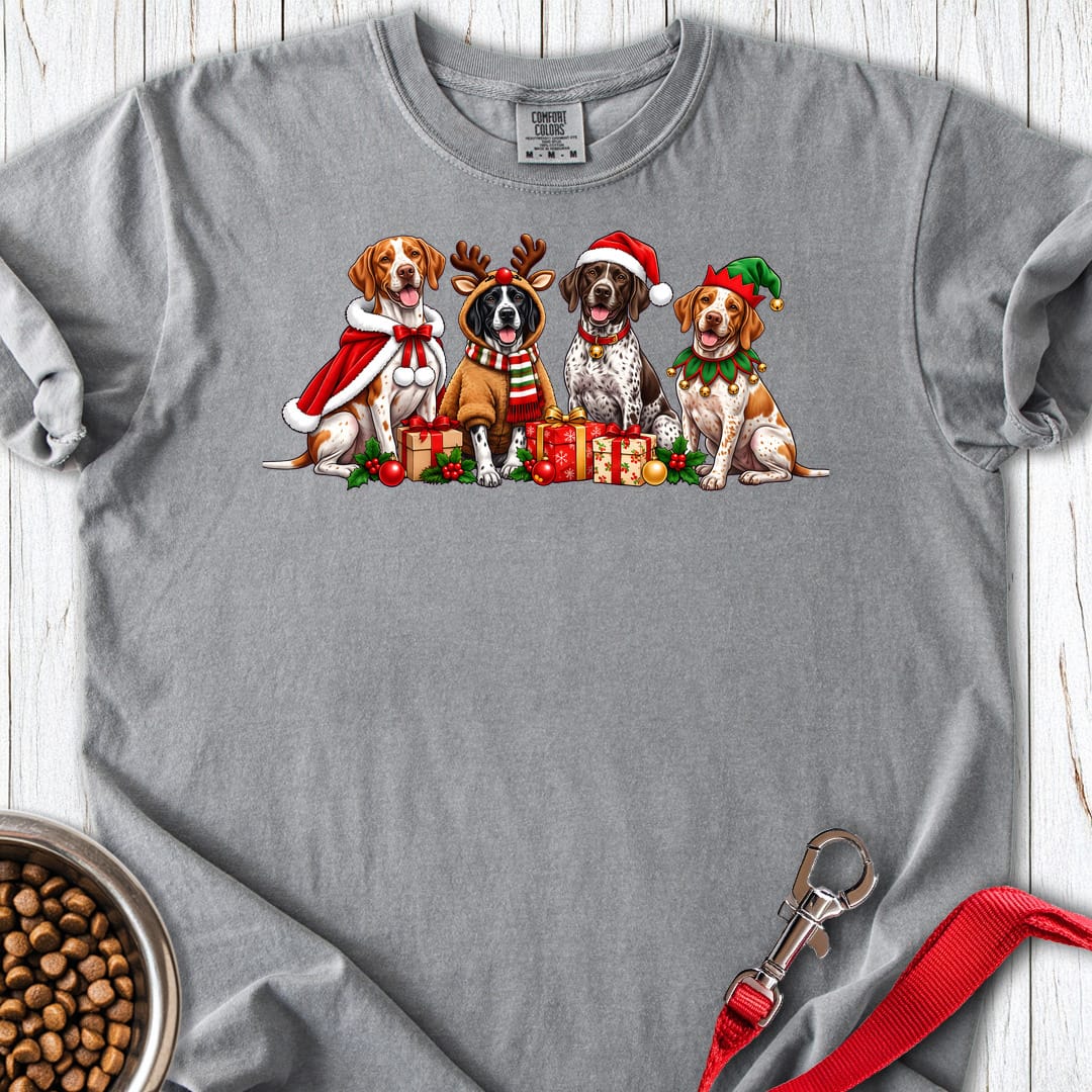 English Pointer Christmas Group Premium Tee Grey