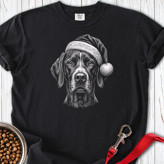 English Pointer Christmas Santa Hat Premium Tee Black