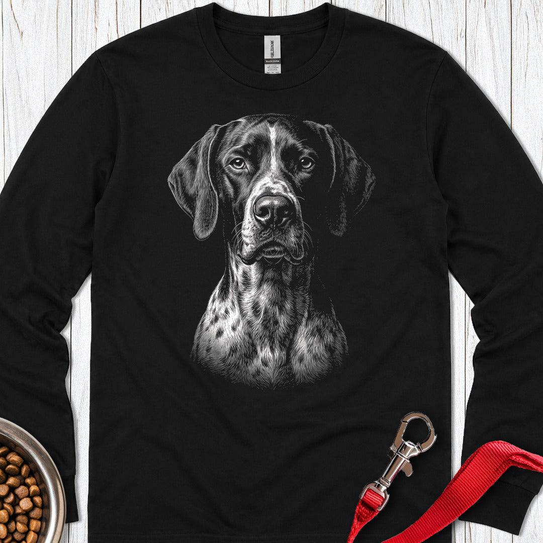 English Pointer Engraved Long Sleeve — Black