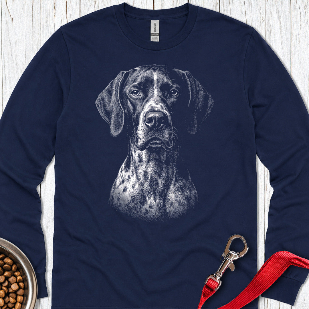 English Pointer Engraved Long Sleeve — Navy