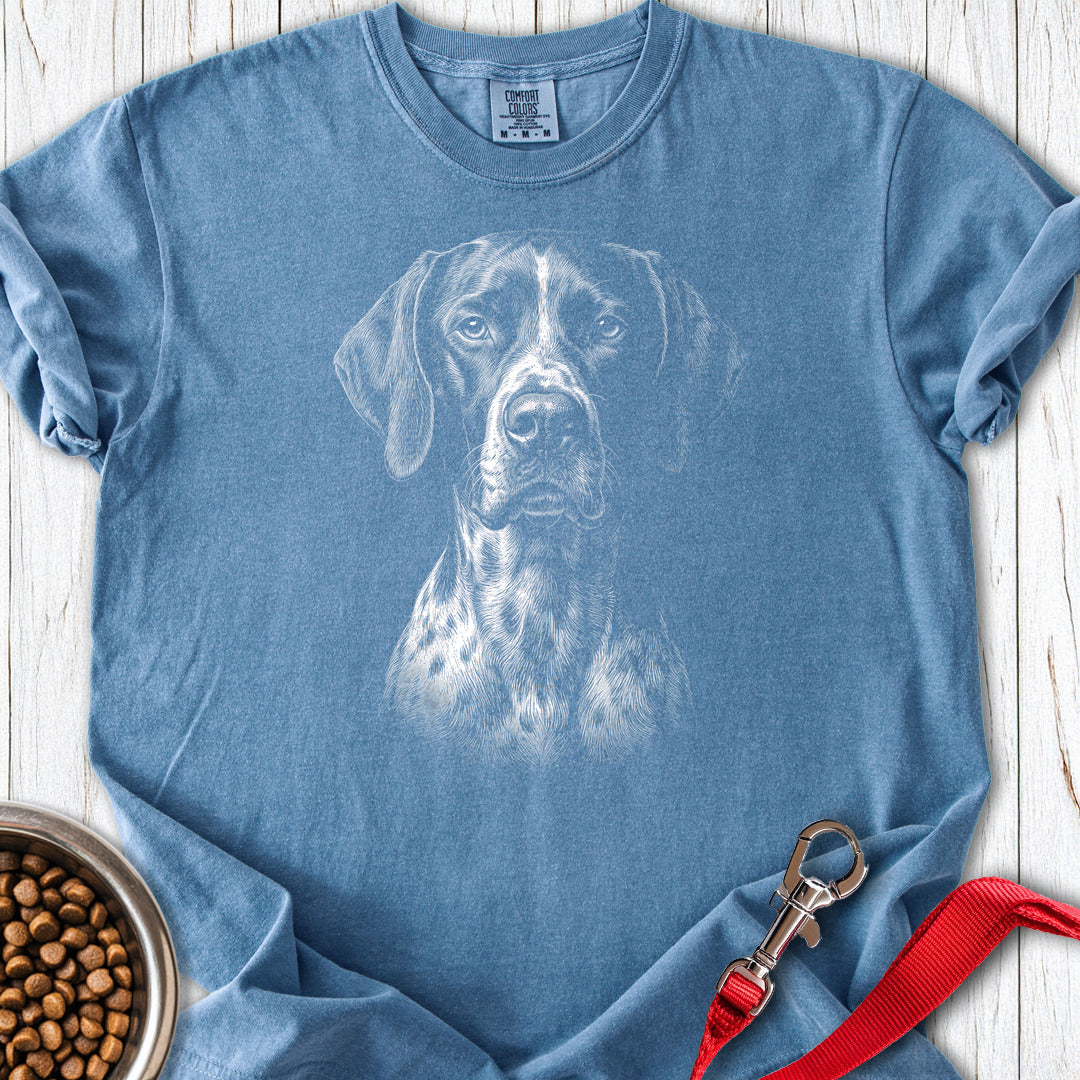 English Pointer Engraved Premium Tee — Blue Jean