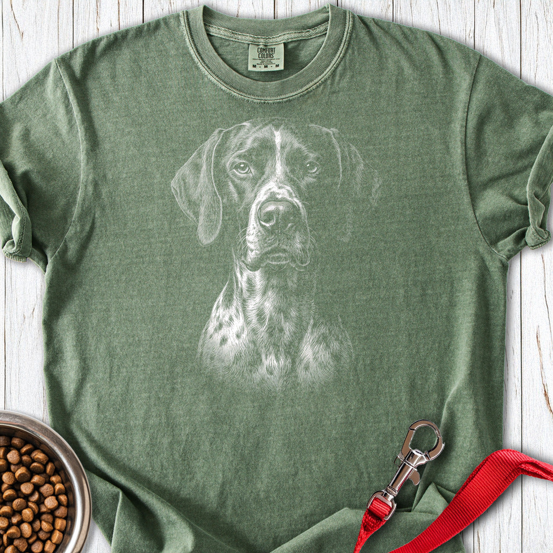 English Pointer Engraved Premium Tee — Moss