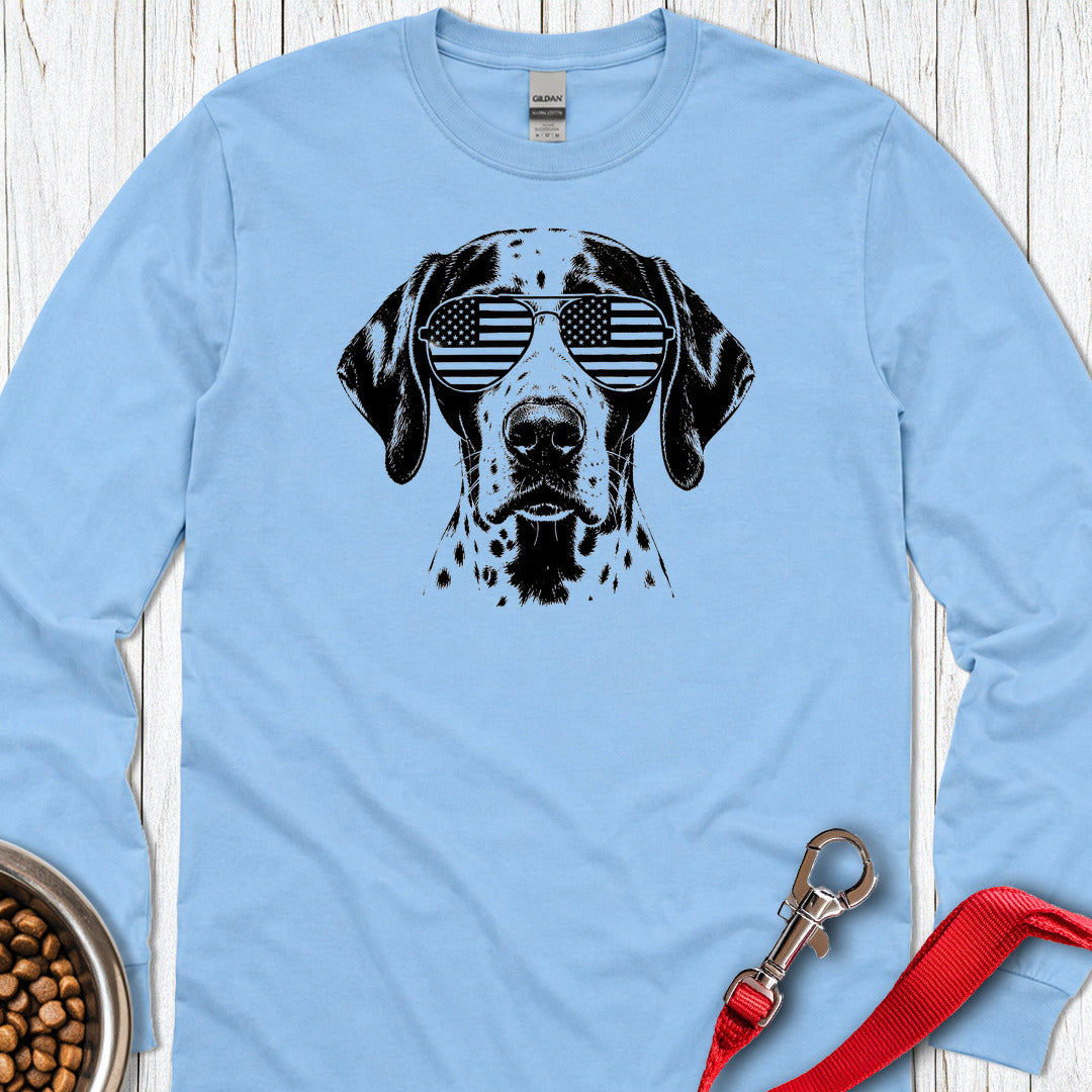 English Pointer Flag Shades Long Sleeve — Carolina Blue