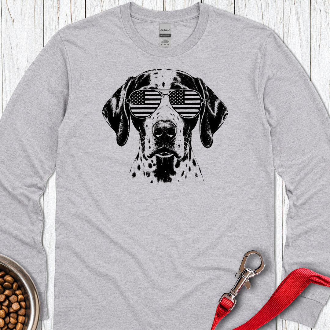 English Pointer Flag Shades Long Sleeve — Sport Grey