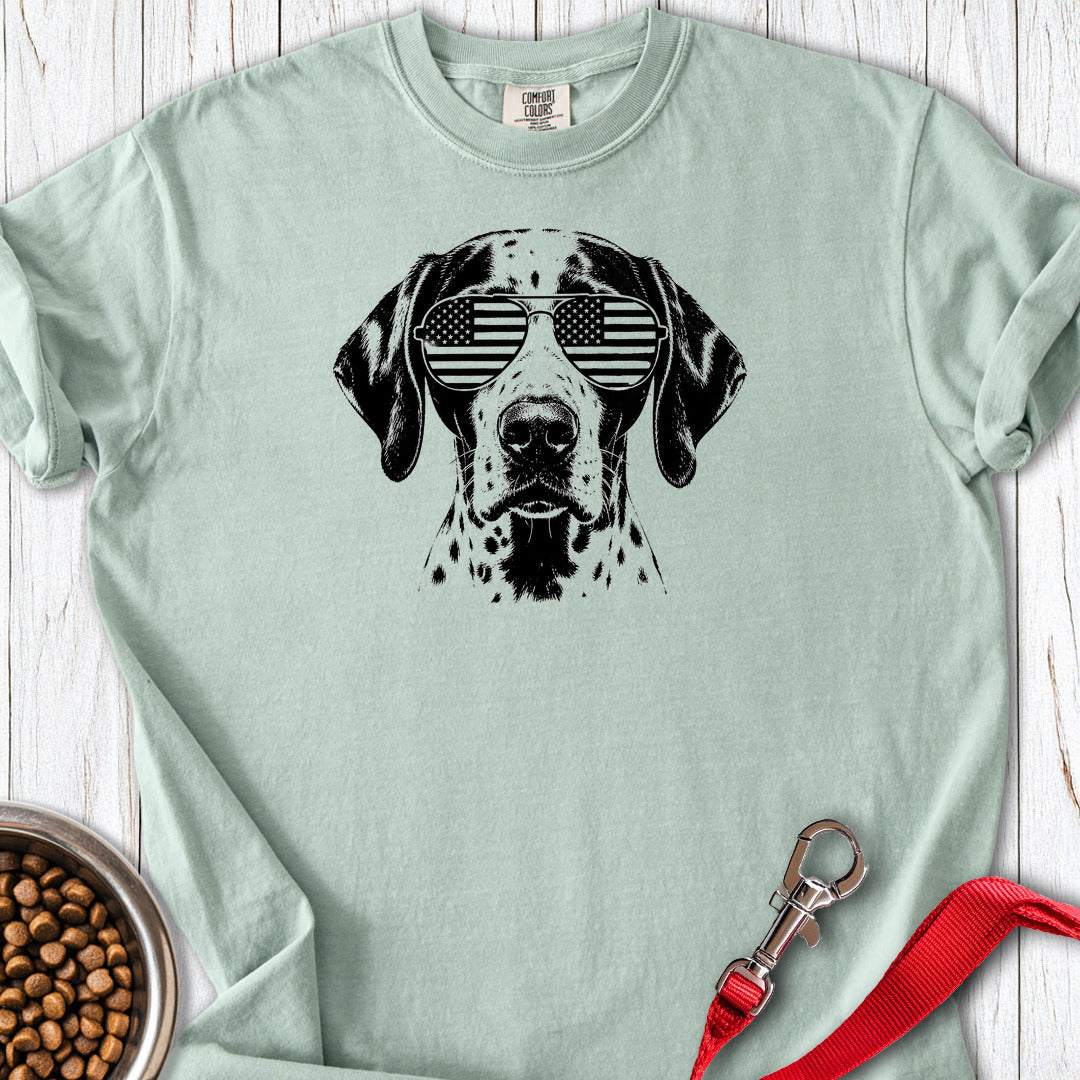 English Pointer Flag Shades Premium Tee — Bay