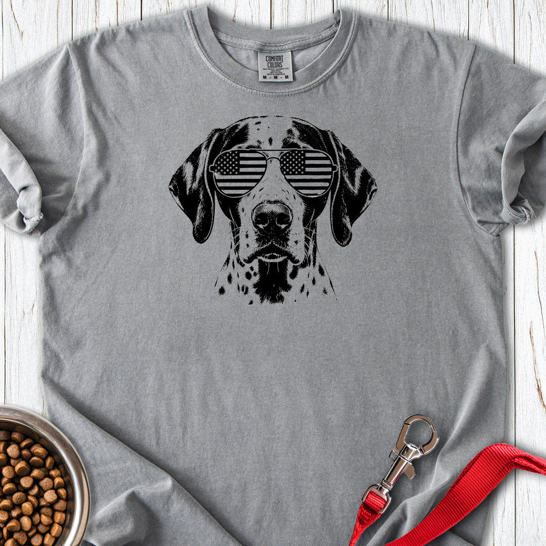 English Pointer Flag Shades Premium Tee — Grey