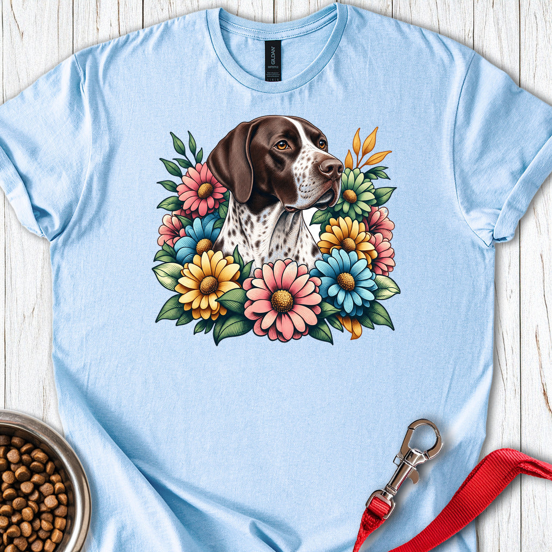 English Pointer Flower Wreath — Light Blue
