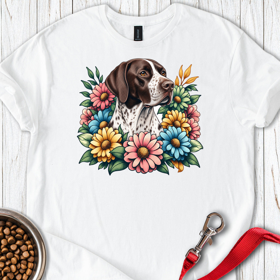 English Pointer Flower Wreath — White