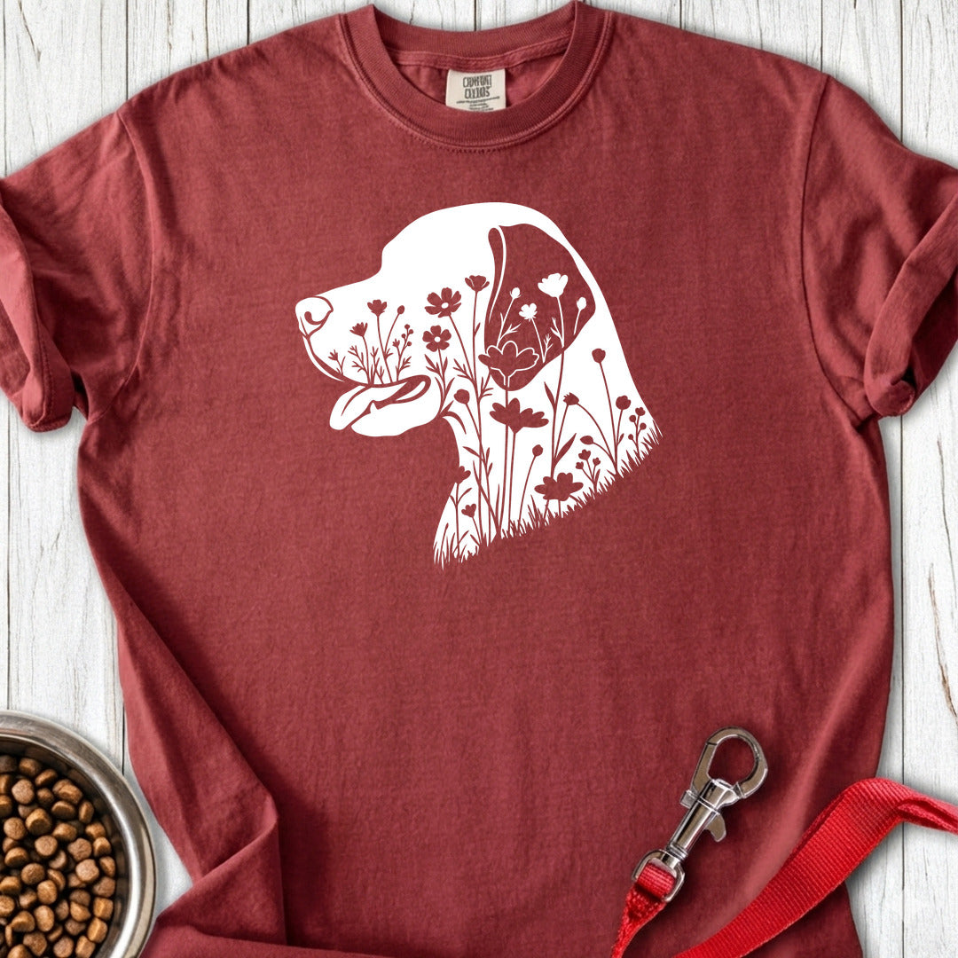 English Pointer Flowers Premium Tee — Brick