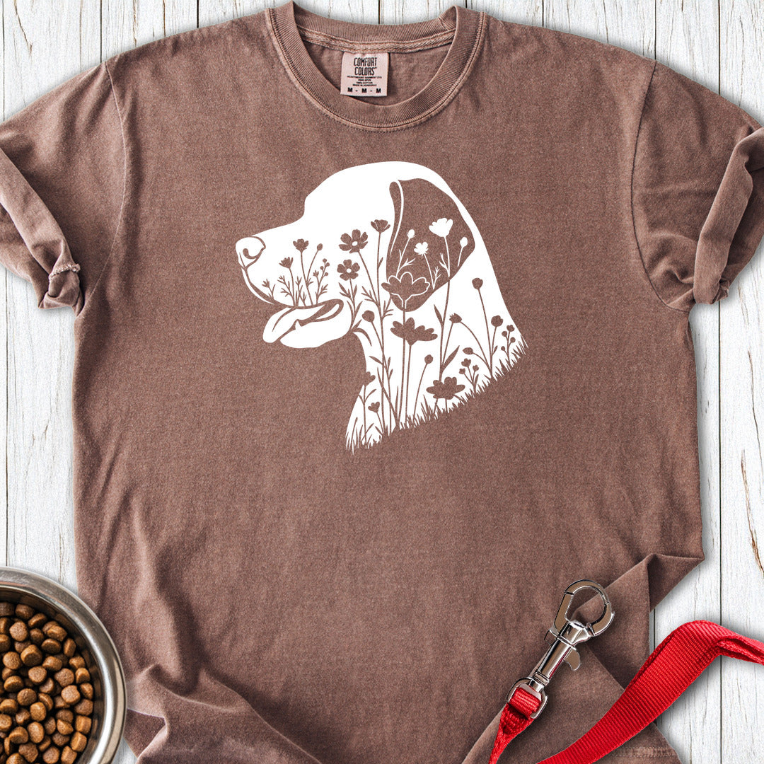 English Pointer Flowers Premium Tee — Espresso