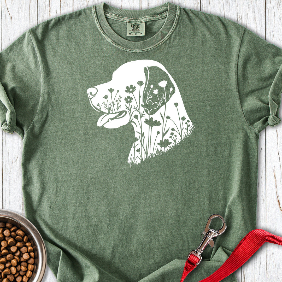 English Pointer Flowers Premium Tee — Moss