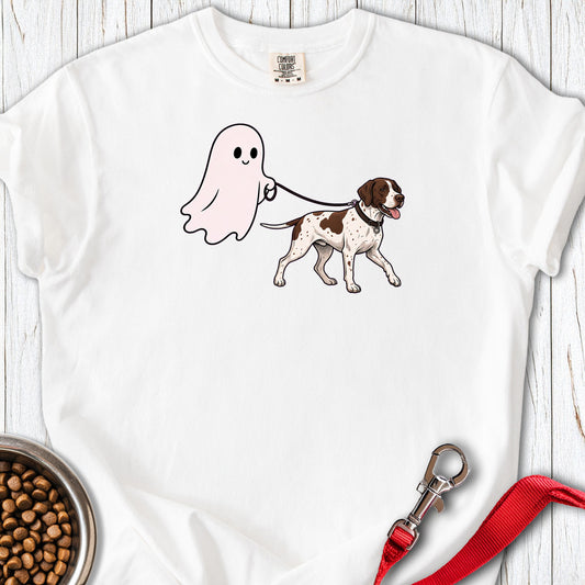 English Pointer Ghost Walk Premium Tee — White