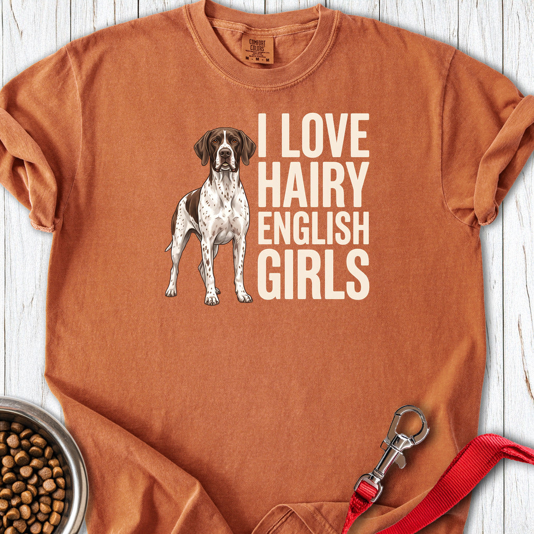 English Pointer Hairy Girls Premium Tee — Yam