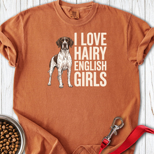 English Pointer Hairy Girls Premium Tee — Yam