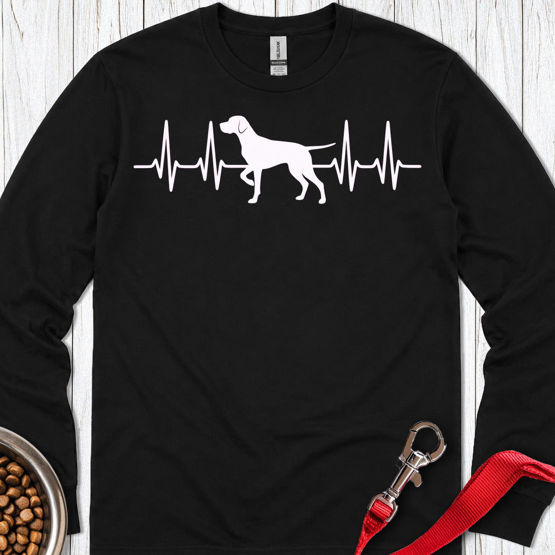 English Pointer Heartbeat Long Sleeve — Black