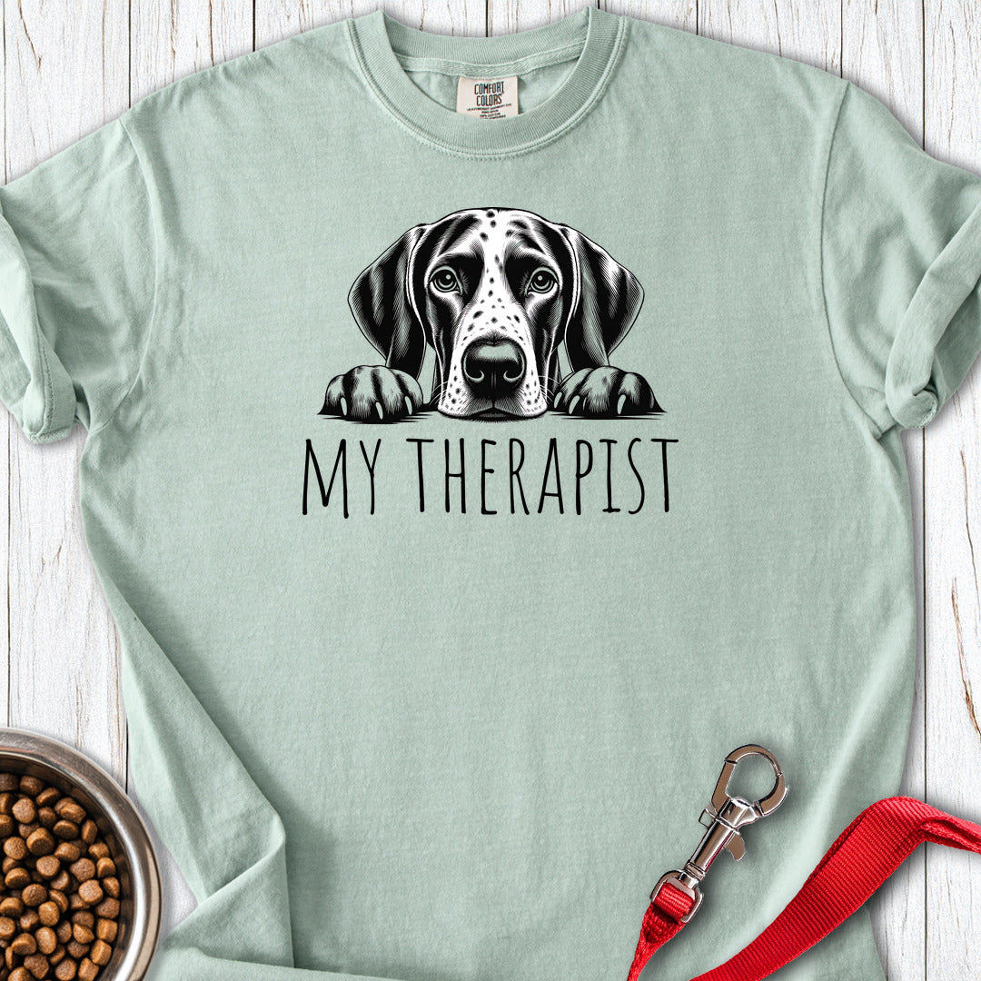 English Pointer My Therapist Premium Tee — Bay