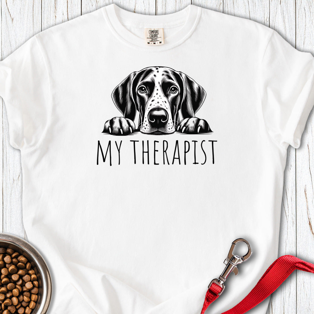 English Pointer My Therapist Premium Tee — White