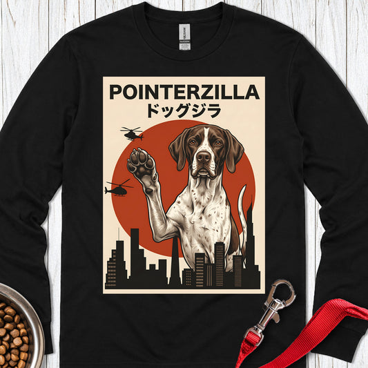 English Pointer Pointerzilla Long Sleeve — Black